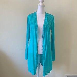 athleta Swim Cover Up. Never worn. Cotton Front tie and snaps. Blue. Size S
